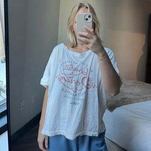 Anthropologie White Graphic Tee